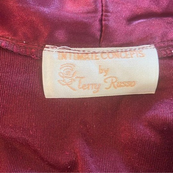 Vintage Burgundy Velvet Robe Intimate Choice Terry Russo Gothic Vibes M/L Witchy - Picture 8 of 8